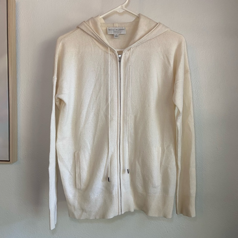 White and Warren Cashmere Zip Hoodie -S - Picture 4 of 16